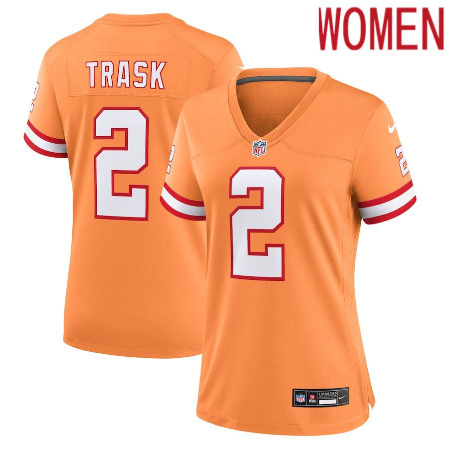 Women Tampa Bay Buccaneers 2 Kyle Trask Nike Orange Throwback Game NFL Jersey
